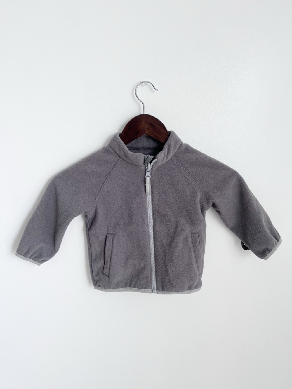 Cat & Jack Light Gray Fleece Zip Jacket - 18 Months
